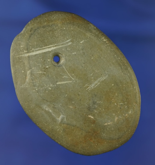 2 1/2" drilled slate Pendant found in Ohio.