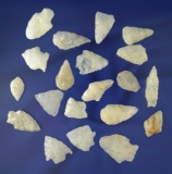 Set of 20 assorted Quartz artifacts found in Gloucester, Salem and Cumberland counties, NJ.