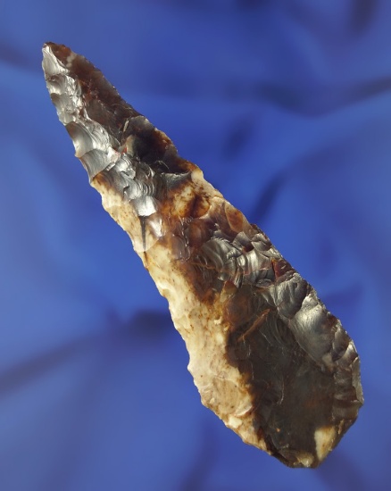 3 15/16" Contracting Stemmed Knife - beautifully colored Jasper Agate - Oregon. Ex. Geinger