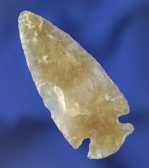 1 3/4" Cornernotch made from highly translucent agate found in the High  Plains region.