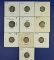 10 Different Barber Dimes 1898,1902,1903-O,1906,1908,1909,1911,1912-D,1913 & 1914 G-VG