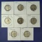 8 Washington Silver Quarters 1934, 1935, 1941-S, 1942, 1943-S, 1945, 1947-D and 1954 G-BU