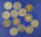 13 Barber Dimes 1899, 2-1900, 1908-D, 1909, 1911, 1912, 1913, 1914, 2-1914-D & 2-1916 AG-F