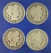 1906-D, 1907-S, 1908-O and 1912 Barber Half Dollars AG-G