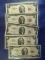 5 $2.00 United States Note 1953, 1953 A, 1953 C and 2-1963 VF-AU