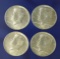 4-1964 Silver Kennedy Half Dollars AU-BU