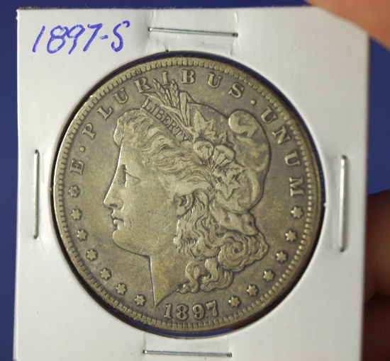 1897-S Morgan Silver Dollar VF
