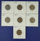 1938, 1938-D, 1938-S, 1939, 1939-D, 1939-S and 1950-D Jefferson Nickels F-AU