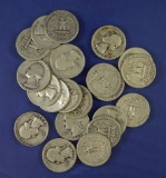 22 Assorted Washington Silver Quarters AG-AU