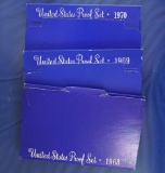 1968, 1969 and 1970 Proof Sets in Original Boxes