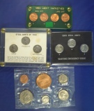 2 P,D,S 1943 Steel Cent Sets 1960 4 Variety Cent Set in Holders and 1974-D Souvenir Set