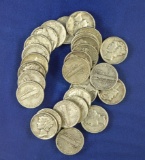 31 Assorted Mercury Dimes F-XF