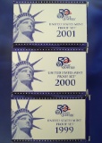 1999, 2000 and 2001 Proof Sets in Original Boxes with COAâ€™s