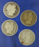 1897, 1901-O, 1904 and 1911-S Barber Half Dollars AG-G