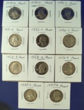 11 Different Proof Washington Quarters 1979-S thru 1988-S