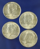 4-1964 Silver Kennedy Half Dollars AU-BU