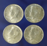 4-1964 Silver Kennedy Half Dollars AU-BU