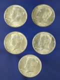 5-1964 Silver Kennedy Half Dollars AU-BU