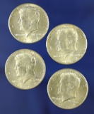 4-1964 Silver Kennedy Half Dollars AU-BU