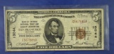 1929 Bank of America Natl Trust & Savings Association San Francisco $5.00 National Currency Note