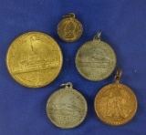 5 Different Columbian Exposition Medals AU