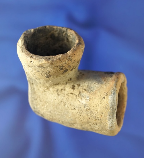 2 5/16" Mississippian clay Pipe with good age on surface in very good condition - Arkansas.