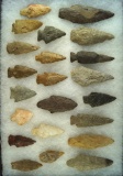 Large group of 22 assorted Arrowheads and knives found in New Jersey, largest is 3 5/8