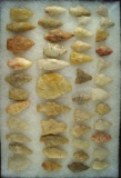 Large group of 46 flaked quartz artifacts found in New Jersey, largest is 2 1/4