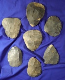 Group of Seven Hornstone Blades found together in a cache in Eaton, Indiana. Largest is 4 1/16