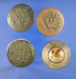 Set of four old World War I bridal rosettes in nice condition.
