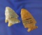 Pair of Flint Ridge Flint arrowheads, found in Auglaize and Ashtabula Co. Ohio.
