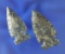 Pair of thin and nice Intrusive Mound points.   Largest is 1 3/4