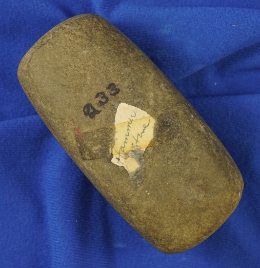 4 1/2" red paint culture Hammerstone found near Waterville, Maine.