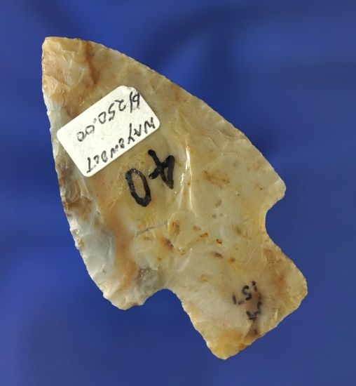 2 1/2" Adena made from beautiful Flint Ridge Flint found in Wyandotte Co.,  Ohio.