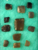 Set of 12 assorted Gunflints found in Ohio and Michigan.