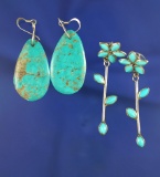 2 Pairs of Turquoise Earrings.
