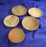 Nice group of five assorted pottery plates from the southwestern U.S. in good condition,