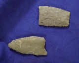 Pair of Paleo artifacts including a 2 1/4