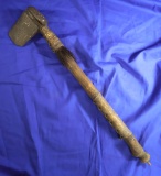Early 1900's Full Groove Axe with a leather wrapped handle.