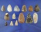 Nice group of approximately 13 points and scrapers found in the High Plains area.