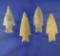 Nice set of four arrowheads found in Kaye Co., Texas including Uvalde, Delhi, Val Verde and Fairland