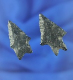 Pair of burinated base Lake Erie Bifurcates made from Coshocton Flint found near prospect Ohio.