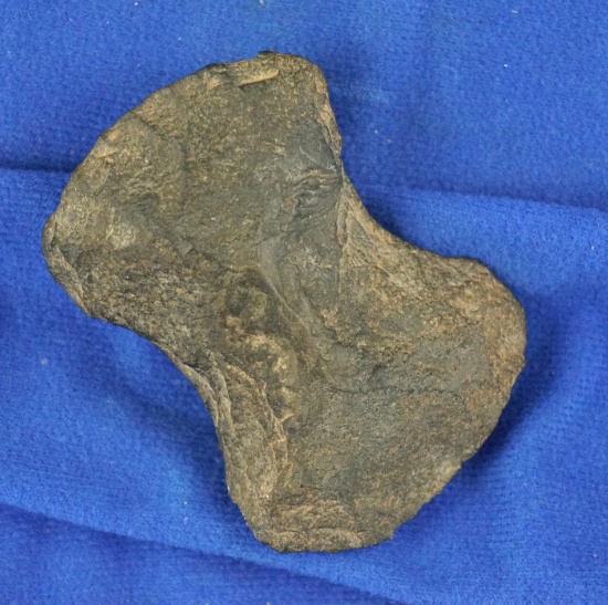 3 1/8" double-bit flaked Axe found in Oklahoma.