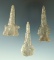 Set of three Flint Drills found in Texas in very nice condition- Museum Deaccession!