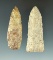 Pair of Flint Knives found in Lawrence in Jackson Co., Indiana. Largest is 2 13/16