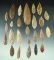 Large set of 25 Neolithic leaf shaped arrowheads found in the northern Sahara desert region