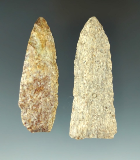 Pair of Flint Knives found in Lawrence in Jackson Co., Indiana. Largest is 2 13/16".