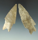 Pair of Texas arrowheads, largest is 3 1/8