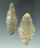 Pair of Adena point found in Indiana. Largest is 2 1/4