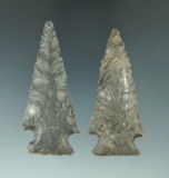 Museum Deaccession! Pair of nicely made Ensor points found in Texas, largest is 2 3/8